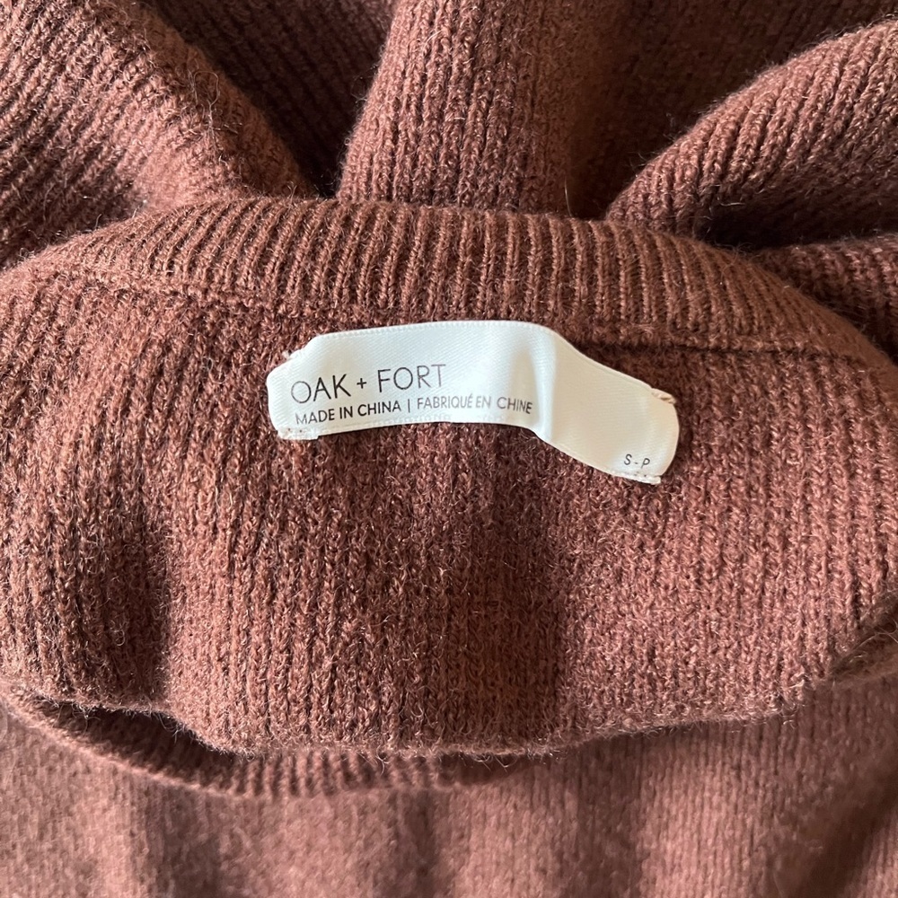Oak + Fort Mockneck Sweater in Coffee Bean, Size - Picture 4 of 10